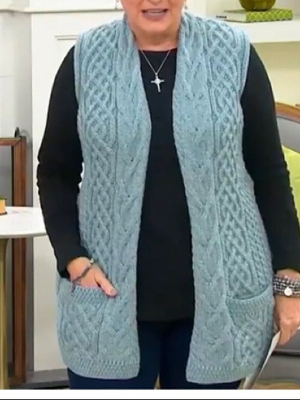 Kilronan Merino Wool Open Front with Pockets Vest